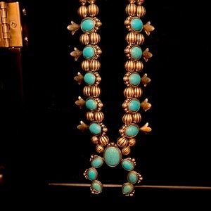 Turquoise faux squash blossom